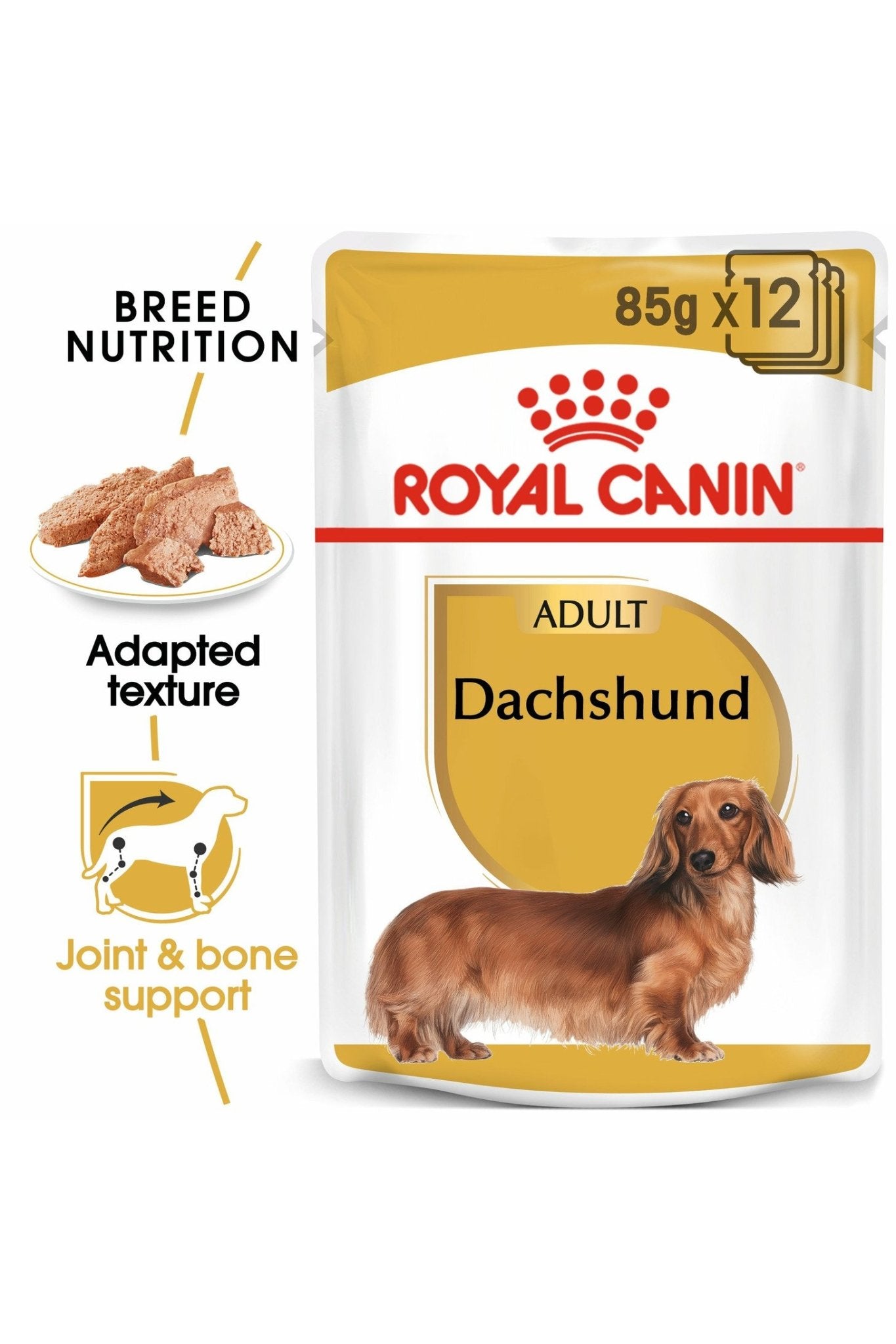 Royal Canin Breed Health Nutrition Dachshund Adult (Wet Food - Pouches) 12 x 85 g