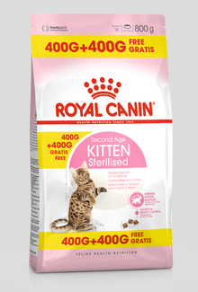 Royal Canin Feline Health Nutrition Kitten STERILISED 400g + 400g FREE