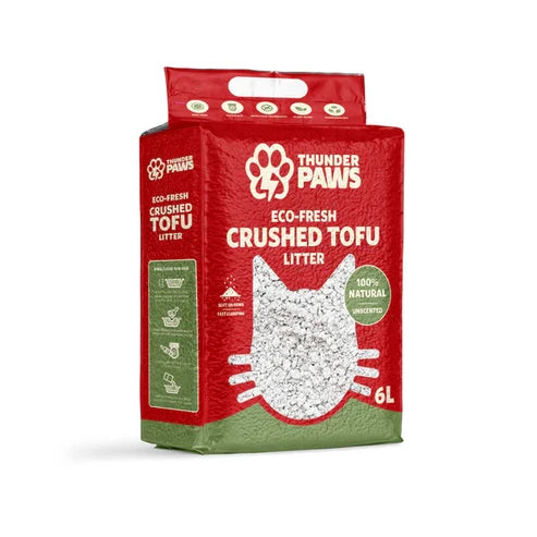 Thunder Paws Eco-Fresh Crushed Tofu Unscented Fast Clumping Cat Litter - 2.4KG