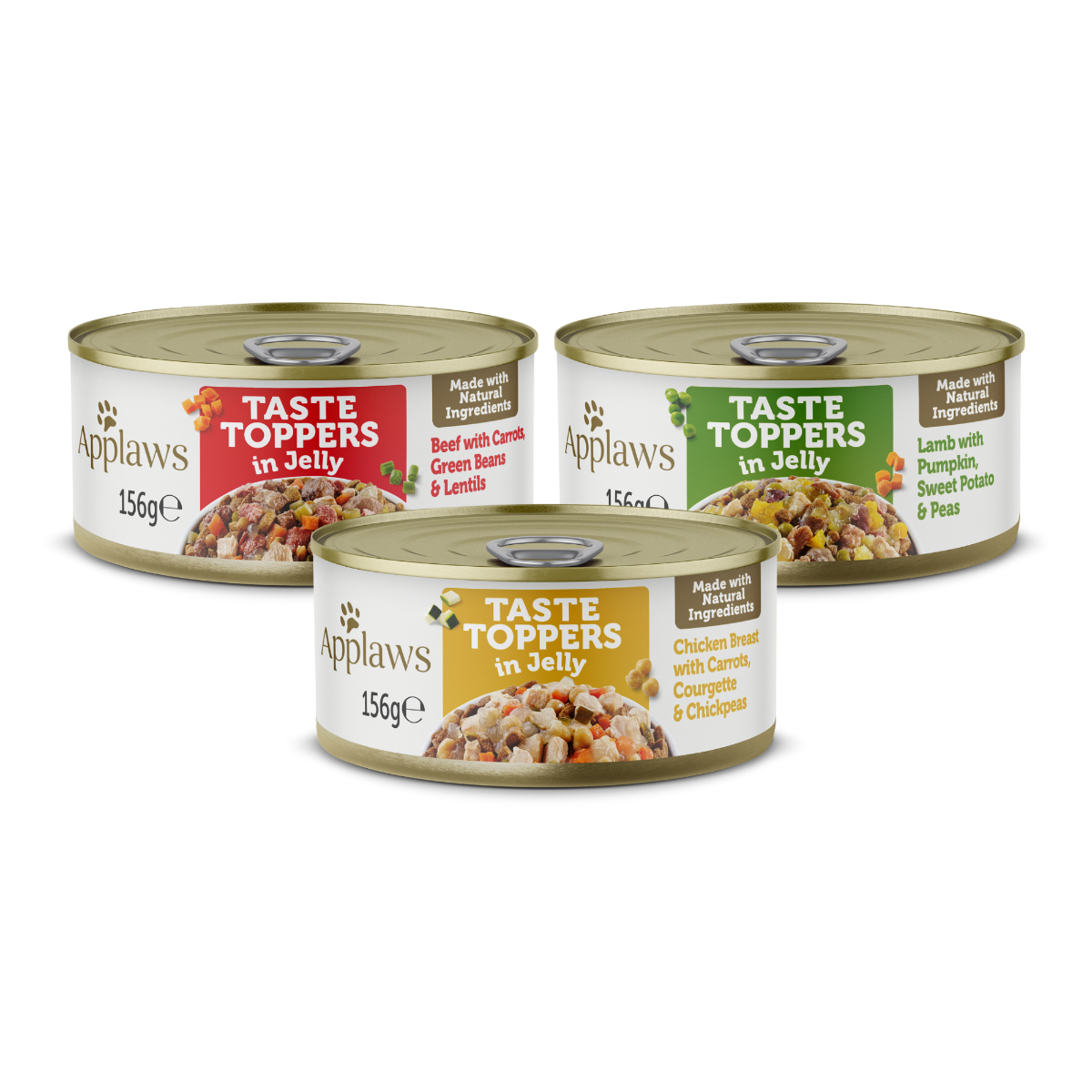Applaws Taste Toppers in Jelly Selection Wet Dog Food 8 x 156g Tins