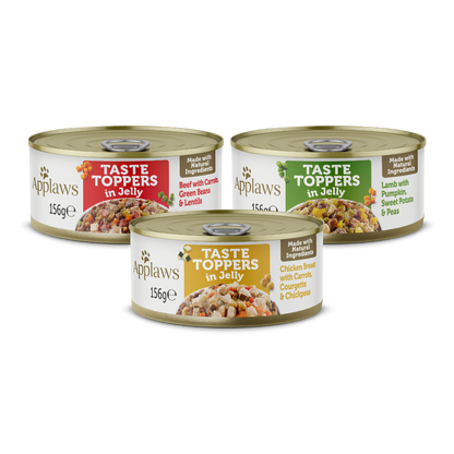 Applaws Taste Toppers in Jelly Selection Wet Dog Food 8 x 156g Tins