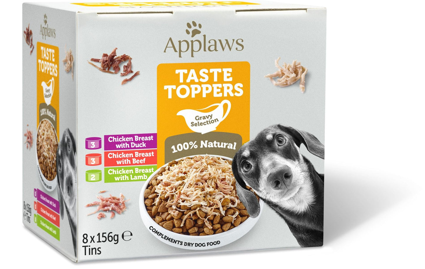 Applaws Taste Toppers in Gravy Chicken Selection Wet Dog Food 8 x 156g Tins