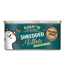 Lily's Kitchen Shredded Fillets Chicken & Mussels in Broth Wet Cat Food Box 6x70G