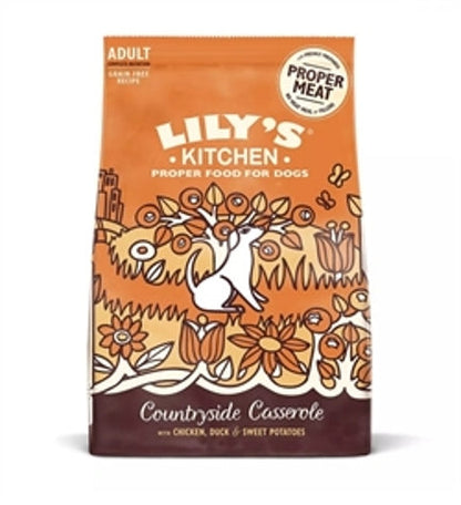 Lily's Kitchen Countryside Casserole with Chicken, Duck & Sweet Potatoes Adult Dry Dog Food - 7KG