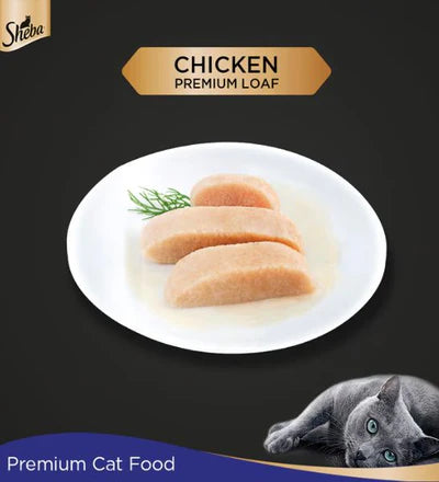 Sheba Fine Wet Cat Food Pouch Kitten Chicken Premium Loaf 12x70g