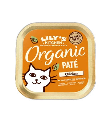 Lily's Kitchen Organic Chicken Pate Wet Cat Food Box 6x85G