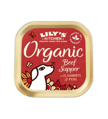 Lily's Kitchen Organic Beef Supper Wet Dog Food Box 11x150G