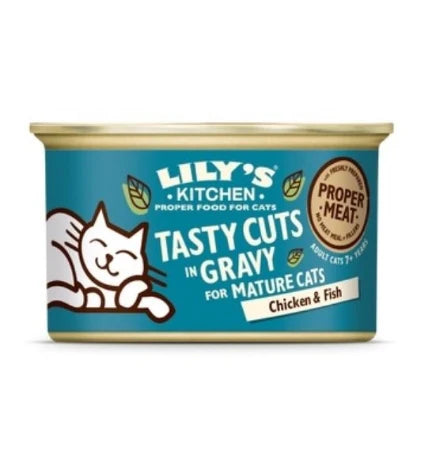 Lily's Kitchen Tasty Cuts Chicken & Fish Senior Wet Cat Food Box 6x85G