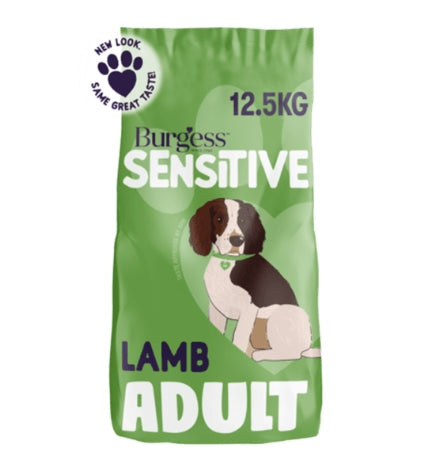 Burgess Sensitive Adult Lamb Dry Dog Food - 12.5KG