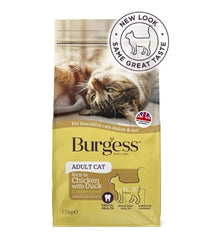 Burgess Adult Chicken & Duck Cat Dry Food - 1.5KG