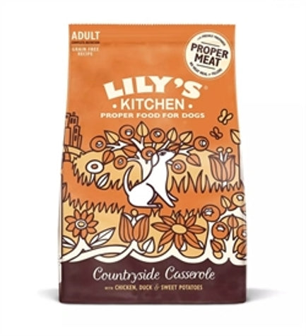 Lily's Kitchen Countryside Casserole with Chicken, Duck & Sweet Potatoes Adult Dry Dog Food - 12KG