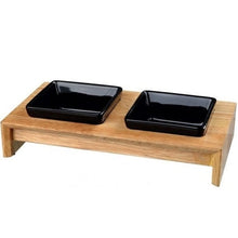 Trixie Ceramic Bowls on Wood Stand for Dogs - 2X400ML