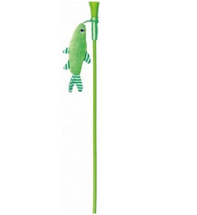 Trixie Playing Rod with Fish Cat Toy - GREEN/42CM