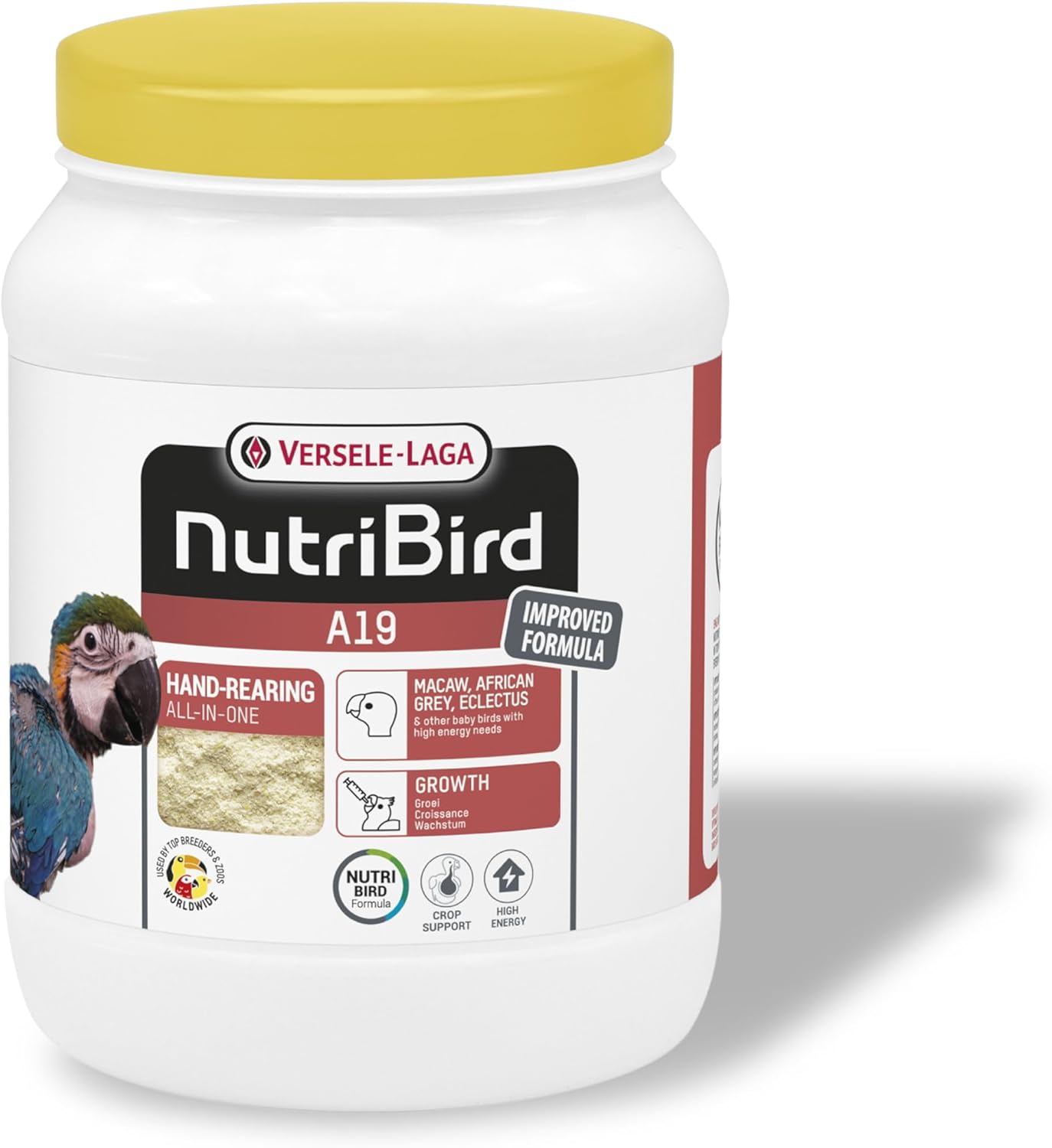 Versele Laga NutriBird A19 Bird Breeding Paste Hand-rearing food for macaws, African greys, eclectus parrots