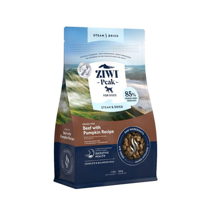 طعام الكلاب الجاف ZIWI Peak بنكهة لحم البقر المُغذّى على العشب والمُطهّر والمُجفّف مع اليقطين 800 غرام/NA