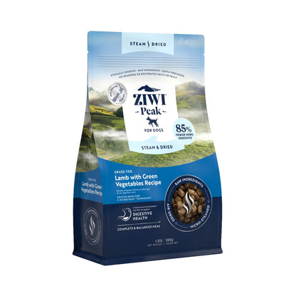 طعام الكلاب الجاف ZIWI Peak بنكهة لحم الضأن المتغذى على العشب والمطهو ​​على البخار والمجفف مع الخضراوات الخضراء، 1.5 كجم/NA
