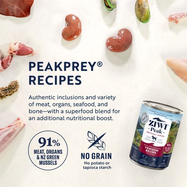 ZIWI Peak Venison Recipe Wet Dog Food 6x390g